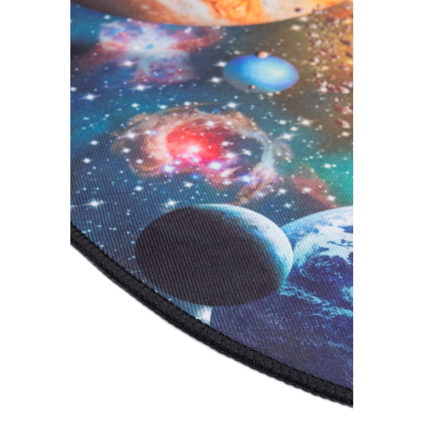 Detský protišmykový koberec PRINT 3D 80 cm planéty/pestrofarebný