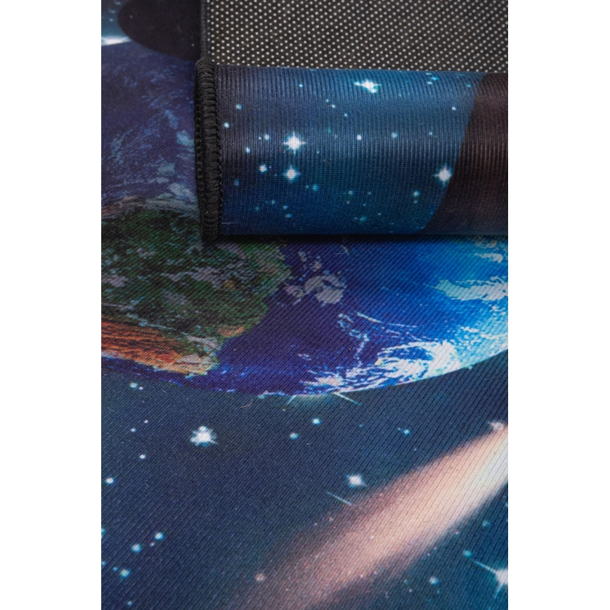Detský protišmykový koberec PRINT 3D 80x150 cm planéty/pestrofarebný