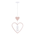 Detský závesný luster HEART 1xE27/20W/230V ružová/biela