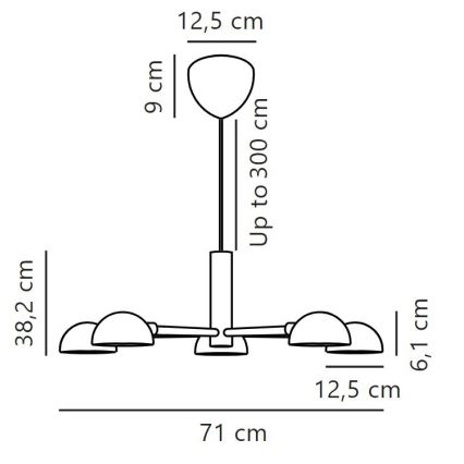 DFTP by Nordlux - Luster na lanku NOMI 5xE14/8W/230V čierna