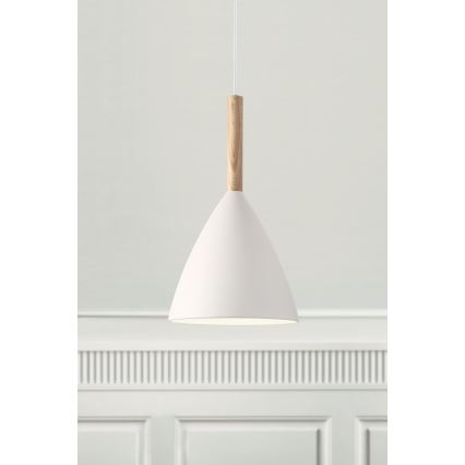 DFTP by Nordlux - Luster na lanku PURE 1xE27/40W/230V pr. 20 cm biela/jaseň