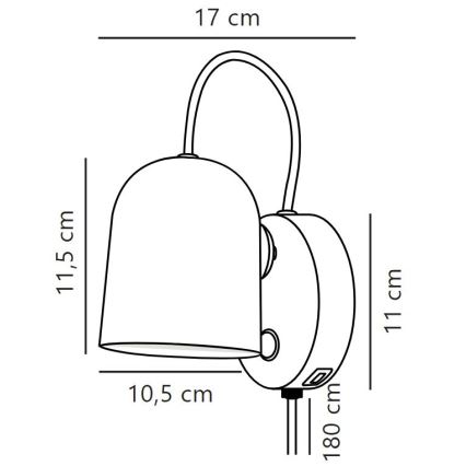 DFTP by Nordlux - Nástenné bodové svietidlo s USB portem ANGLE 1xGU10/25W/230V biela