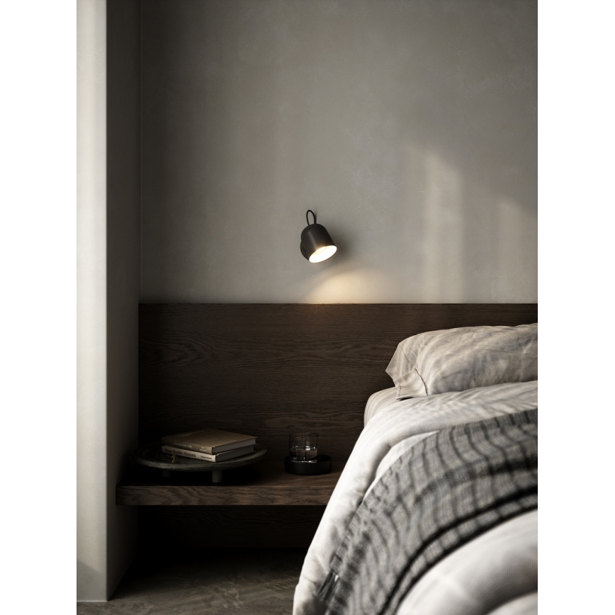 DFTP by Nordlux - Nástenné bodové svietidlo s USB portem ANGLE 1xGU10/25W/230V čierna