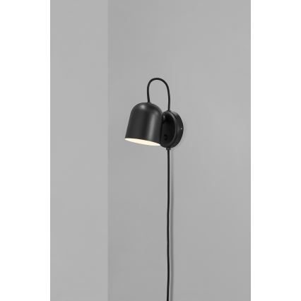 DFTP by Nordlux - Nástenné bodové svietidlo s USB portem ANGLE 1xGU10/25W/230V čierna