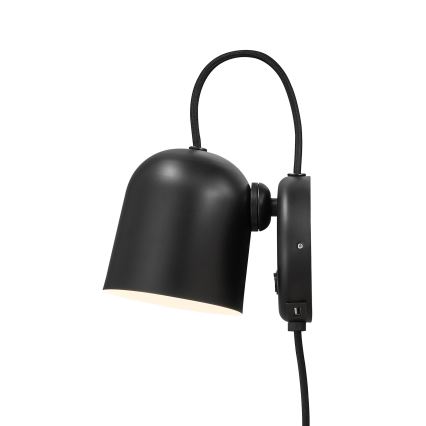 DFTP by Nordlux - Nástenné bodové svietidlo s USB portem ANGLE 1xGU10/25W/230V čierna