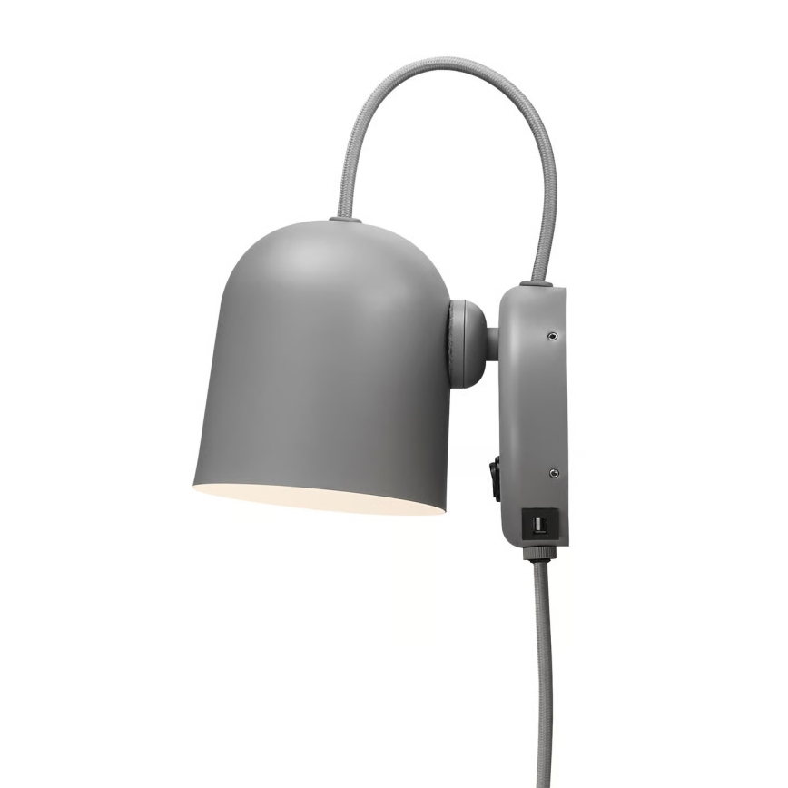 DFTP by Nordlux - Nástenné bodové svietidlo s USB portom ANGLE 1xGU10/25W/230V sivá
