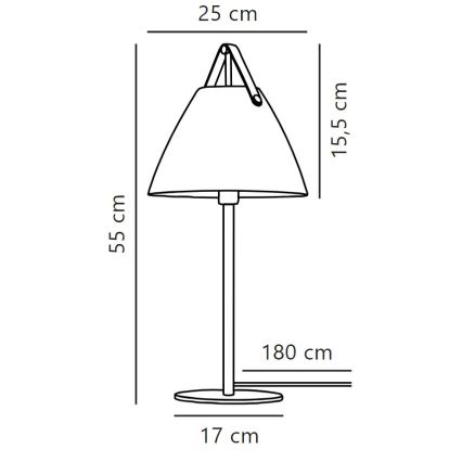 DFTP by Nordlux - Stolná lampa STRAP 1xE27/40W/230V čierna