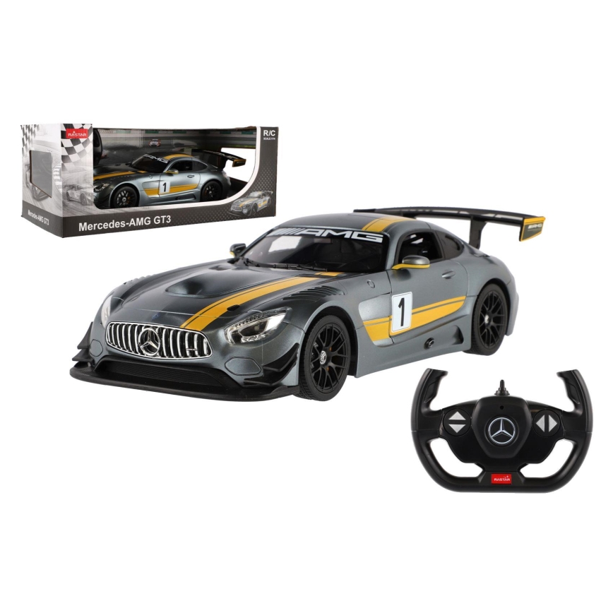 Diaľkovo ovládané RC auto Mercedes AMG GT3 RASTAR 5xAA + 2xAA sivé