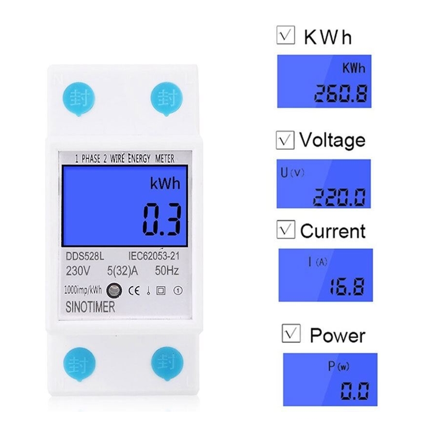 Digitálny jednofázový elektromer na DIN lištu DDS528L