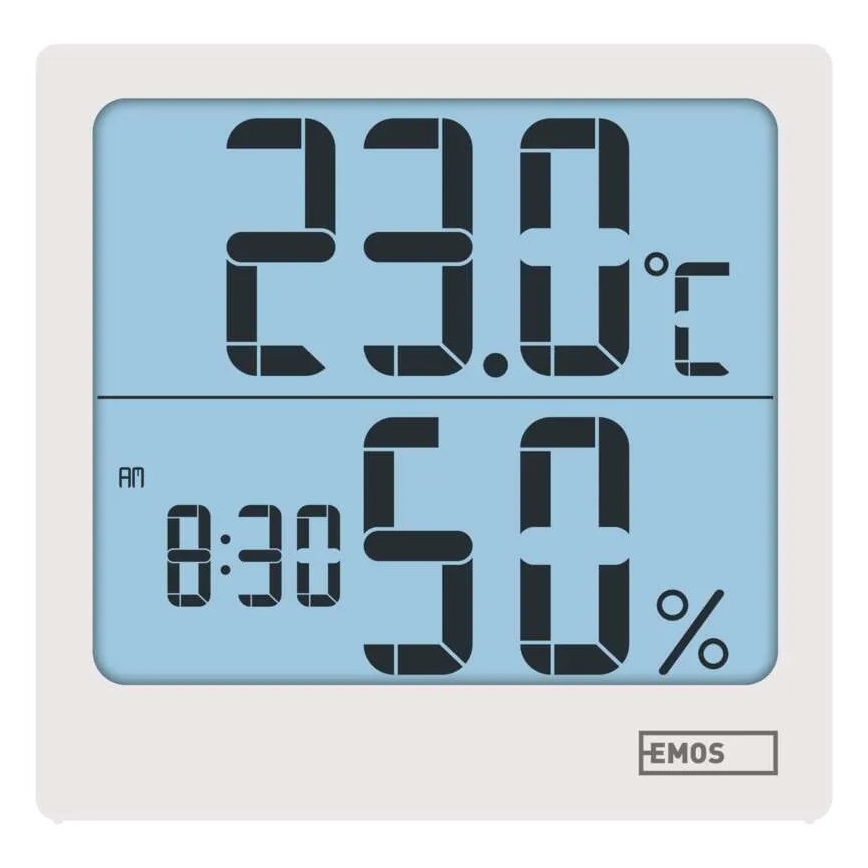 Digitálny teplomer s vlhkomerom 1×AA biely