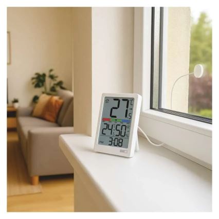 Digitálny teplomer s vlhkomerom 2xAAA biely