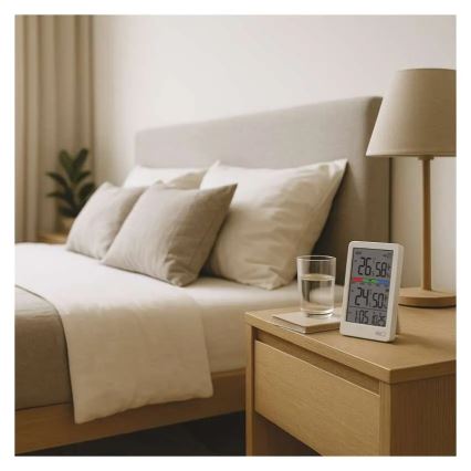 Digitálny teplomer s vlhkomerom 2xAAA biely