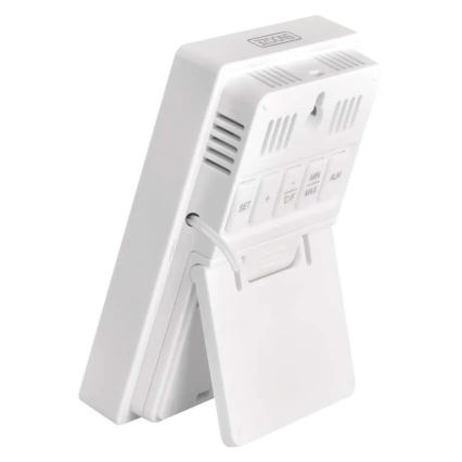 Digitálny teplomer s vlhkomerom, napájanie 2× AAA, biely