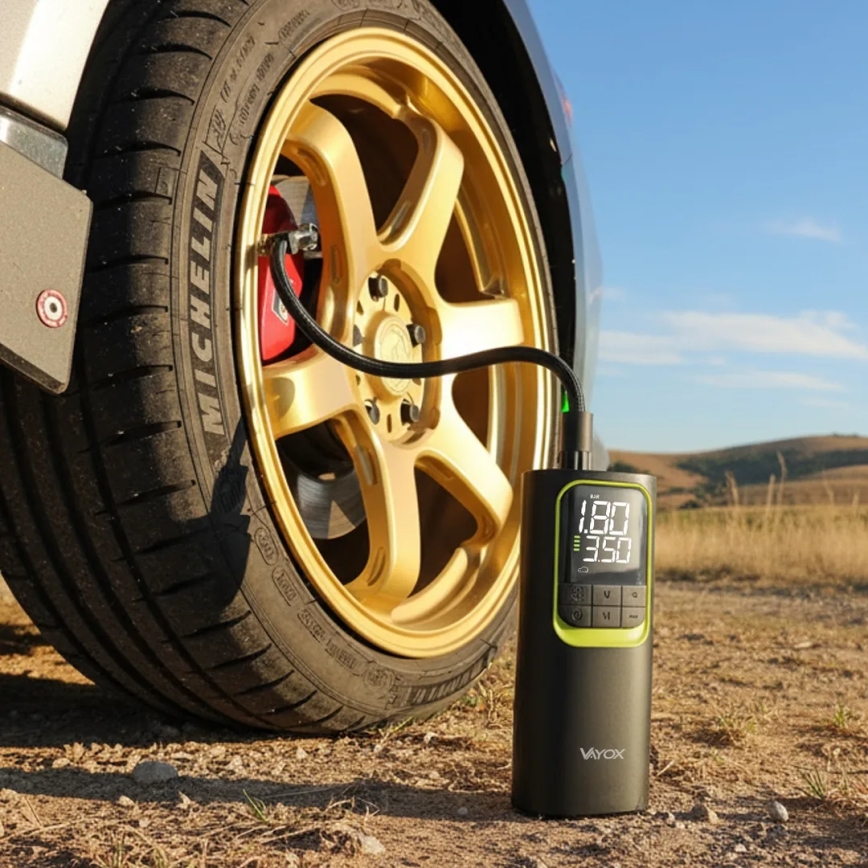 Digitálny vreckový kompresor 5 V 8000 mAh čierny