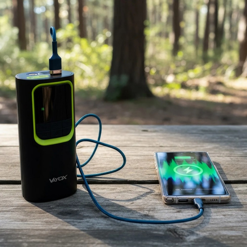 Digitálny vreckový kompresor 5 V 8000 mAh čierny