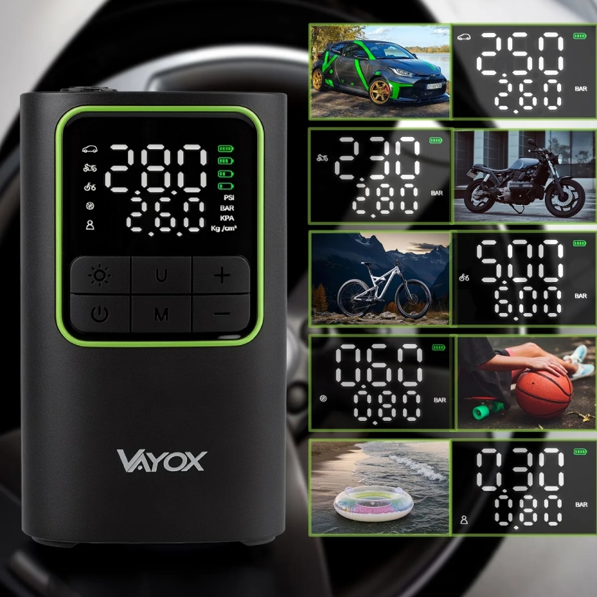 Digitálny vreckový kompresor 5V 4000 mAh čierny