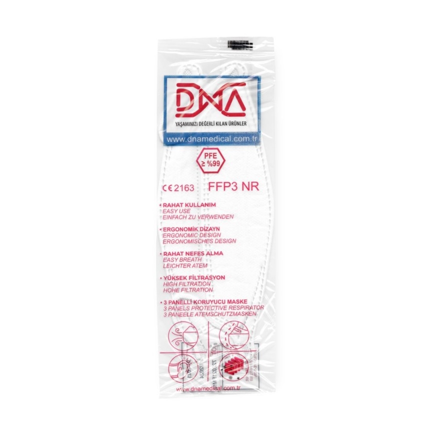 DNA respirátor FFP3 NR CE 2163 Medical 10ks
