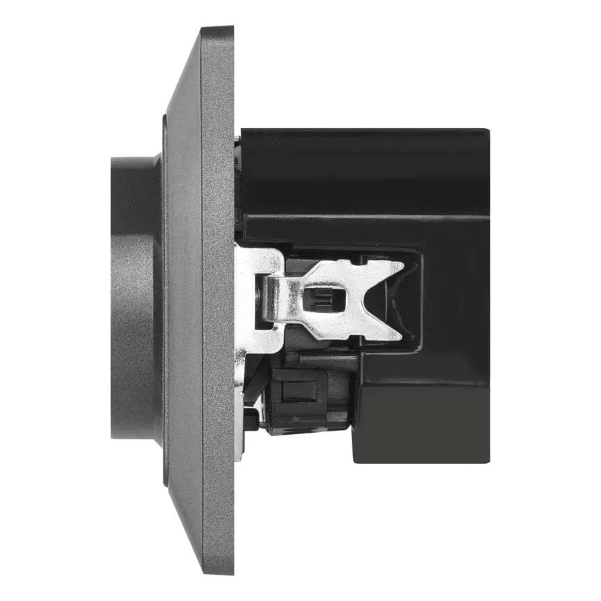 Domová zásuvka FRENCH s portami USB-A a USB-C, 250V/16A, antracit