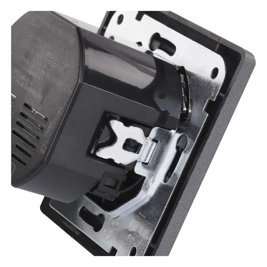 Domová zásuvka FRENCH s portami USB-A a USB-C, 250V/16A, antracit