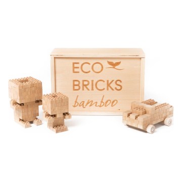 Drevená stavebnica ECO BRICKS 145 ks