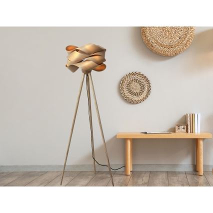 Drevená stojaca lampa 1xE27/60W/230V masív/dýha/jaseň