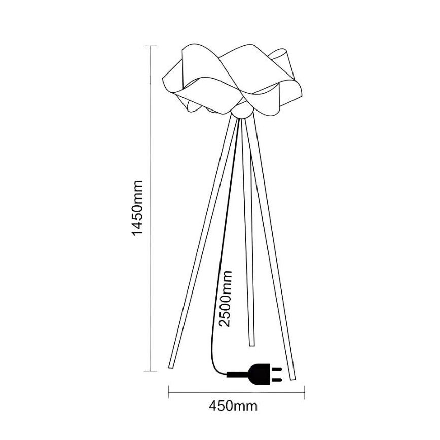 Drevená stojaca lampa 1xE27/60W/230V masív/dýha/jaseň