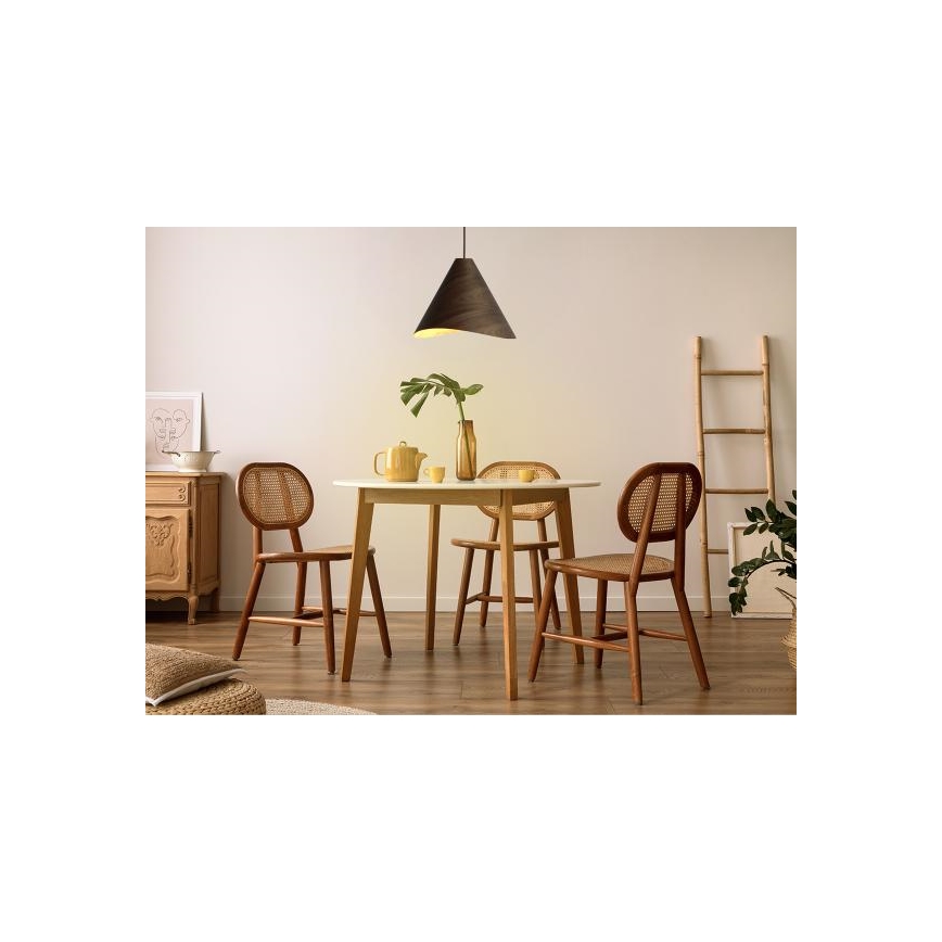 Drevený luster na lane 1xE27/60W/230V, priemer 45 cm, masív/orech/kaučukovník