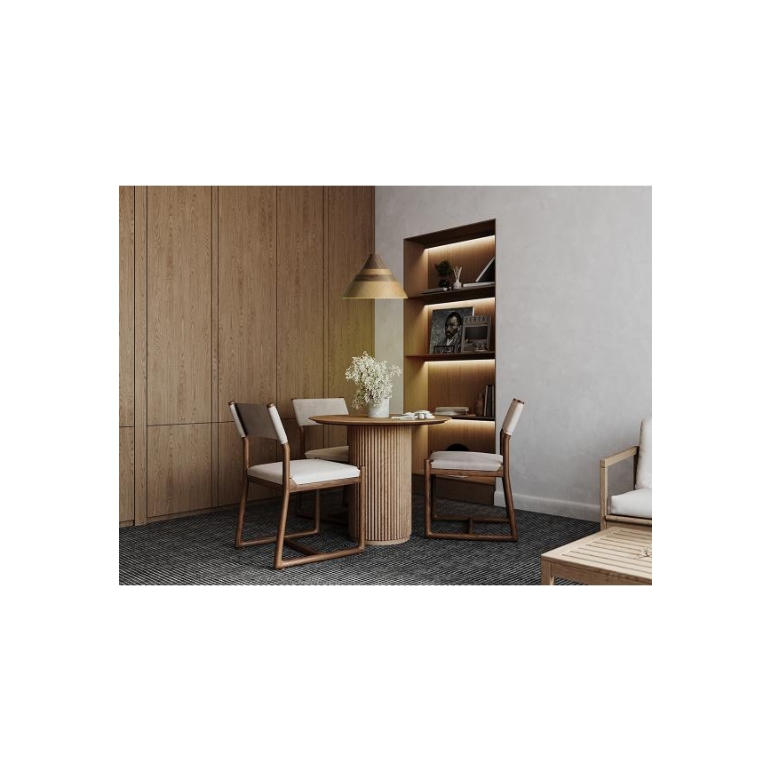 Drevený luster na lanku 1xE27/60W/230V pr. 33 cm masív/dub/orech/kaučukovník