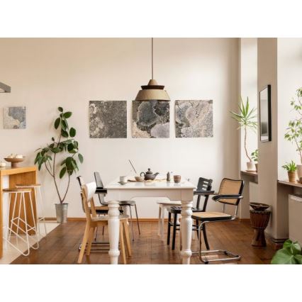 Drevený luster na lanku 1xE27/60W/230V pr. 33 cm masív/dub/orech/kaučukovník