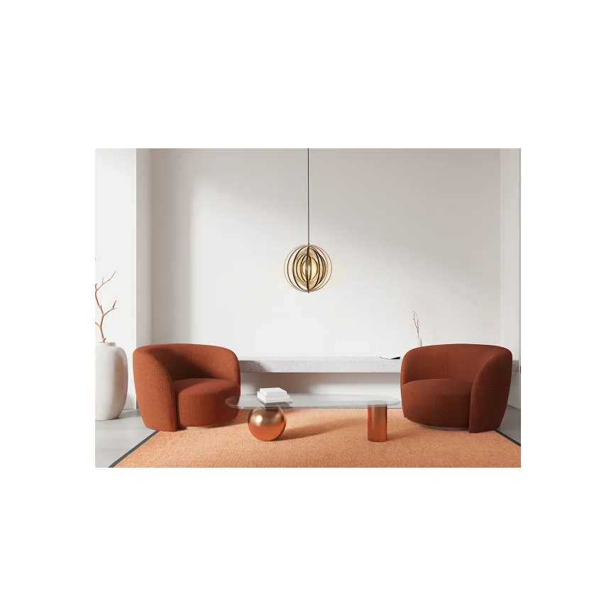 Drevený luster na lanku 1xE27/60W/230V pr. 43,5 cm masív/dyha/kaučukovník