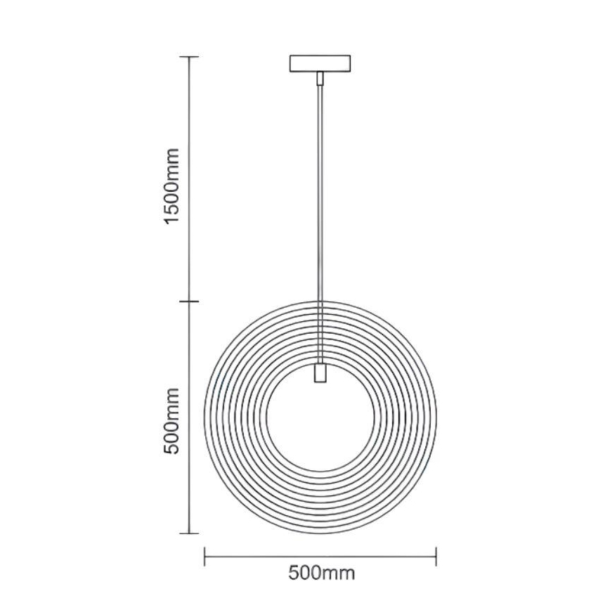 Drevený luster na lanku 1xE27/60W/230V priemer 50 cm masív/dyha/kaučukovník