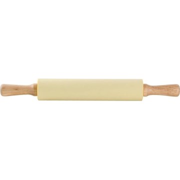 Drevený valček so silikónom TORO 43 cm krémový