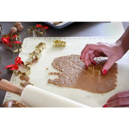 Drevený valček so silikónom TORO 43 cm krémový