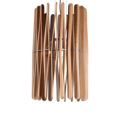 Drevený závesný luster na lanku 1xE27/60W/230V, priemer 38 cm, masív – jaseň/kaučukovník