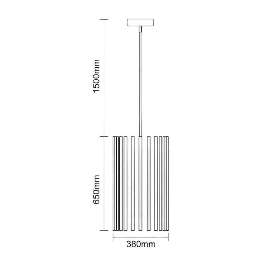 Drevený závesný luster na lanku 1xE27/60W/230V, priemer 38 cm, masív – jaseň/kaučukovník