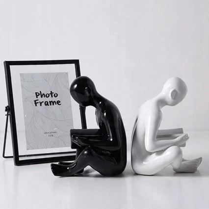 Držiak na knihy 17,5x13x14 cm čierna/biela