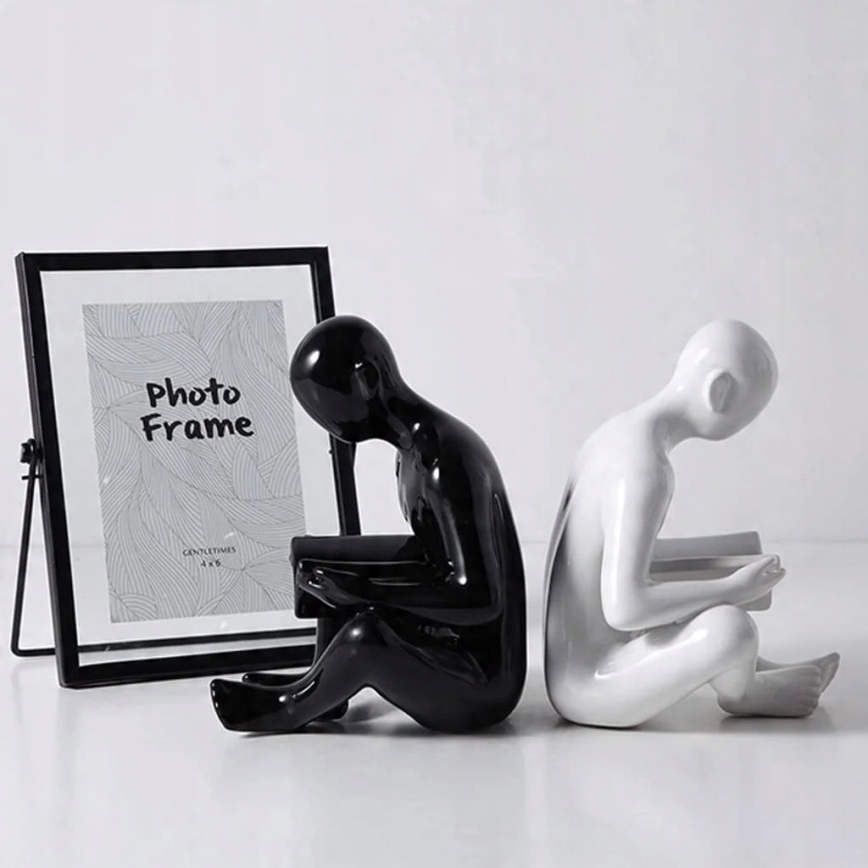 Držiak na knihy 17,5x13x14 cm čierna/biela