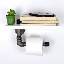 Držiak toaletného papiera  s policou BORURAF 12x40 cm biela/šedá