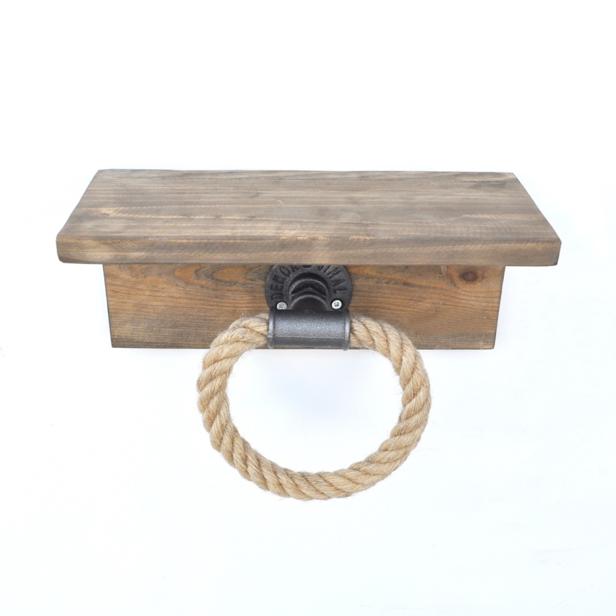 Držiak uterákov s policou BORURAF 14x30 cm smrek