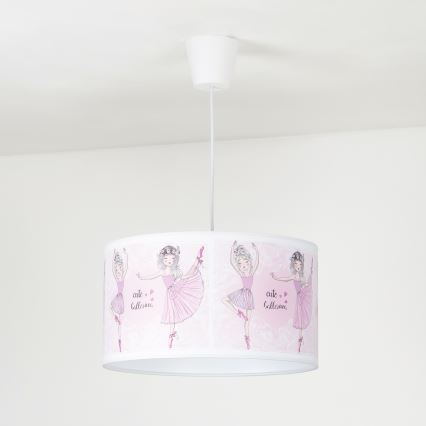 Duolla - Detský luster na lanku PRINT M 1xE27/40W/230V pr. 35 cm baletky