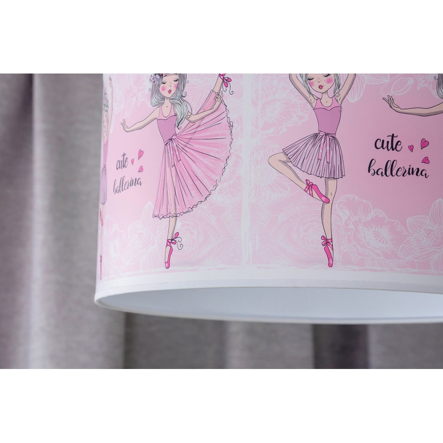 Duolla - Detský luster na lanku PRINT M 1xE27/40W/230V pr. 35 cm baletky