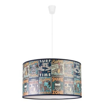 Duolla - Detský luster na lanku PRINT M 1xE27/40W/230V pr. 35 cm plagáty