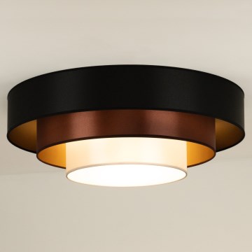 Duolla - LED Stropné svietidlo LUNETA LED/26W/230V pr. 60 cm 4000K čierna/medená/biela