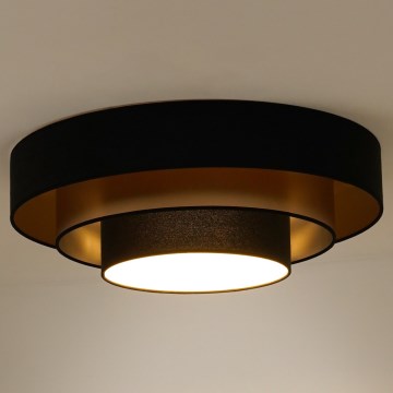 Duolla - LED Stropné svietidlo LUNETA LED/26W/230V pr. 60 cm 4000K čierna/zlatá