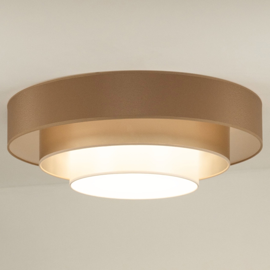 Duolla - LED Stropné svietidlo LUNETA LED/26W/230V pr. 60 cm 4000K hnedá/zlatá/biela