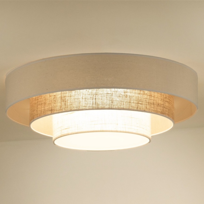 Duolla - LED Stropné svietidlo LUNETA LED/26W/230V pr. 60 cm 4000K krémová/hnedá