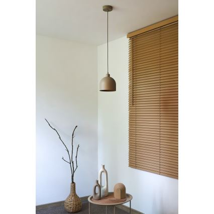 Duolla - Luster na lankovom závesení IRONLINE 1xE27/15W/230V priemer 17 cm béžový