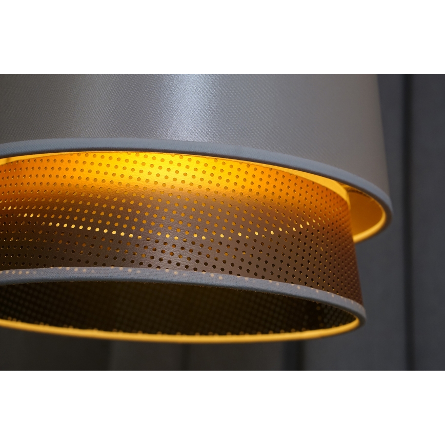 Duolla - Luster na lanku BELL SHINY 1xE27/15W/230V pr. 25 cm biela/medená