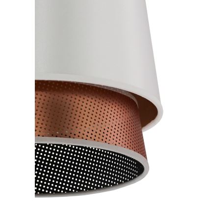 Duolla - Luster na lanku BELL SHINY 1xE27/15W/230V pr. 25 cm biela/medená