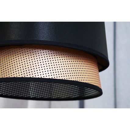 Duolla - Luster na lanku BELL SHINY 1xE27/15W/230V pr. 25 cm čierna/medená